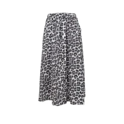 Black Colour BCABBIE SKIRT - Grå leopard nederdel 40728 Lt. Grey Leo fra Black Colour