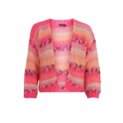 Black Colour BCLAGOON MULTI STRIPED CARDIGAN - 1201 Peach Multi fra Black Colour