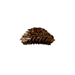 Black Colour BCLEAF Gold hair claw - Brun blad klemme med guld 5775 Brown fra Black Colour