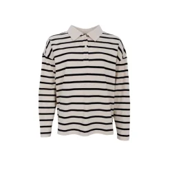 Black Colour BCMILLIA POLO SHIRT - Stribet polo 40781 Off-white fra Black Colour