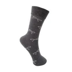 Black Colour BCMINDY DOW SOCK - Grå strømpe med sløjfe 4307 Dk. Grey fra Black Colour