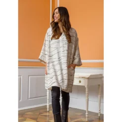 Black Colour BCPENNIE TUNIC - Off-white tunika med sort mønster 40806 Off-White fra Black Colour