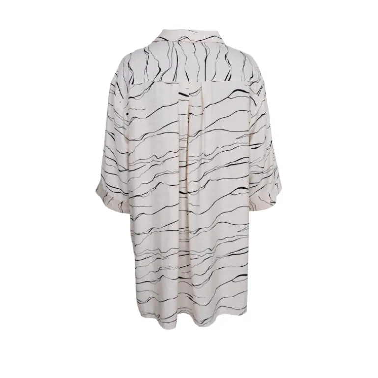 Black Colour BCPENNIE TUNIC - Off-white tunika med sort mønster 40806 Off-White fra Black Colour