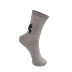 Black Colour BCTAIA BOW SOCK - Grå strømpe med sort sløjfe 4305 Lt Grey fra Black Colour