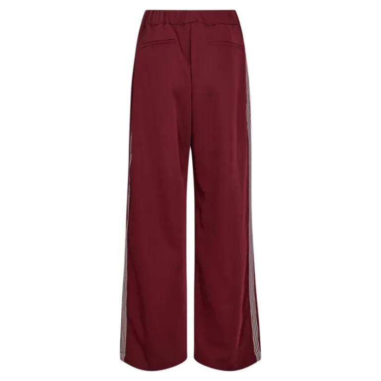 Co' Couture Amina CC Crease Pant - Bordeaux buks med hvide striber 31460 Burgundy fra Co'couture