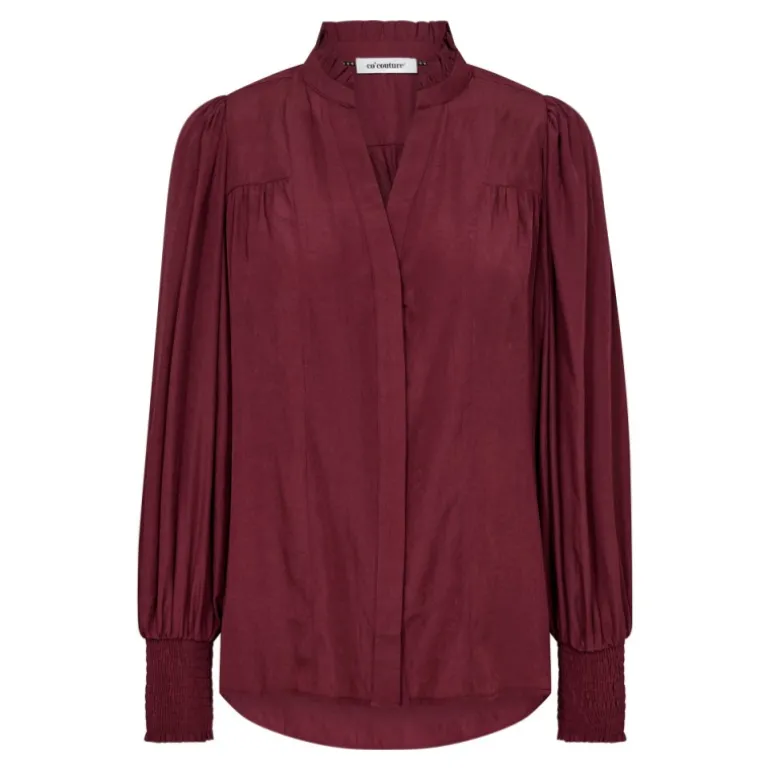 Co'Couture AilaCC Petra Shirt - Vinrød skjorte 35810 Burgundy fra Co'couture