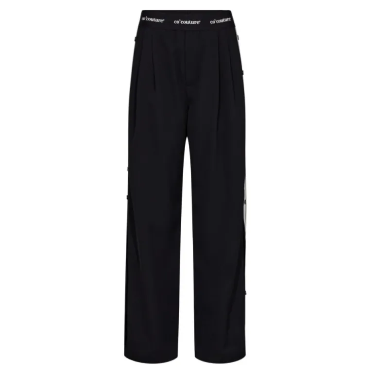 Co'Couture AminaCC Logo Panel Pant - Sort buks med hvide striber i siden 31365 Black fra Co'couture