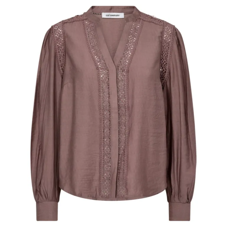 Co'Couture CarynCC Shirt - Rosa skjorte med blonde 35725 Old Rose fra Co'couture