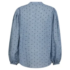 Co'Couture DottieCC V-Shirt - Støvet blå skjorte 35763 Dusty Blue fra Co'couture