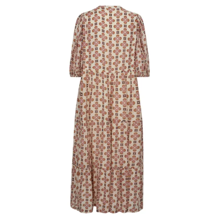 Co'couture EgyptCC Floor Dress - Orange printet kjole 36306 Off White fra Co'couture