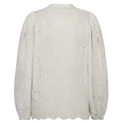 Co'Couture GiselleCC Anglaise V-shirt - Hvid blondeskjorte 35816 White fra Co'couture