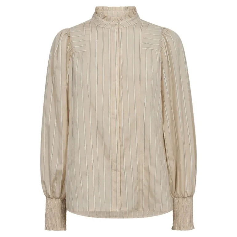 Co'couture MaliaCC Stripe Petra Shirt - Stribet skjorte 35674 Bone fra Co'couture