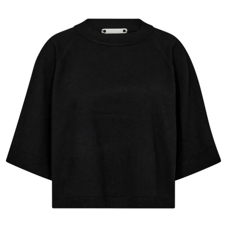 Co'Couture MyCC Shortie Knit - Sort strik med K/Æ 32176 Black fra Co'couture