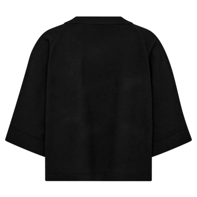 Co'Couture MyCC Shortie Knit - Sort strik med K/Æ 32176 Black fra Co'couture