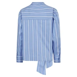 Co'couture ShiraCC Stripe Bow Blouse - Blå stribet bluse 35730 Pale Blue fra Co'couture