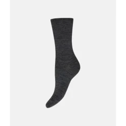 Decoy Ankle Sock Doubleface -  Grå uld ankelstrømpe 21219 Dark Grey Melange fra Decoy