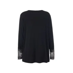 Gozzip GEmira Long T-shirt with lace - Sort T-shirt G236003 Black fra Gozzip
