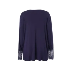 Gozzip GEmira Long T-shirt with lace - Blå T-shirt G236003 Navy fra Gozzip