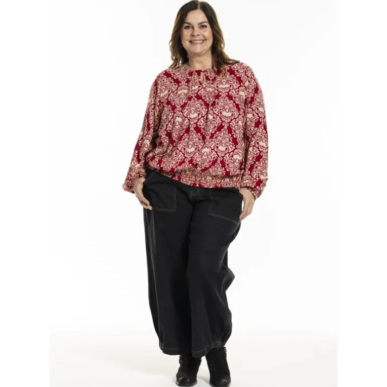 Gozzip GGabriella Blouse - Rød printet bluse G246039 Red Print fra Gozzip