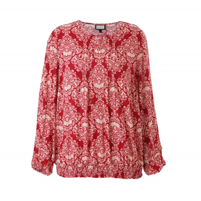 Gozzip GGabriella Blouse - Rød printet bluse G246039 Red Print fra Gozzip