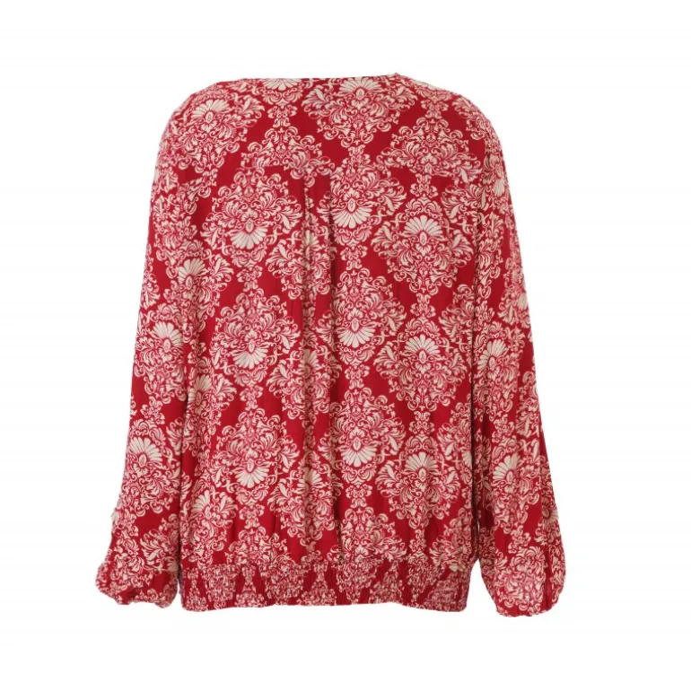 Gozzip GGabriella Blouse - Rød printet bluse G246039 Red Print fra Gozzip