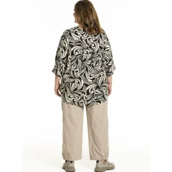 Gozzip GGhita Blouse - Sort/hvid printet bluse G251002 Black/Offwhite fra Gozzip