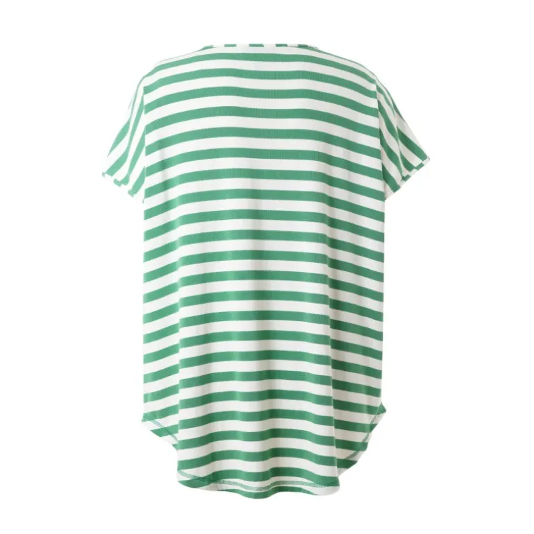 Gozzip GGitte T-shirt - Grøn/hvid stribet G252082 Green fra Gozzip
