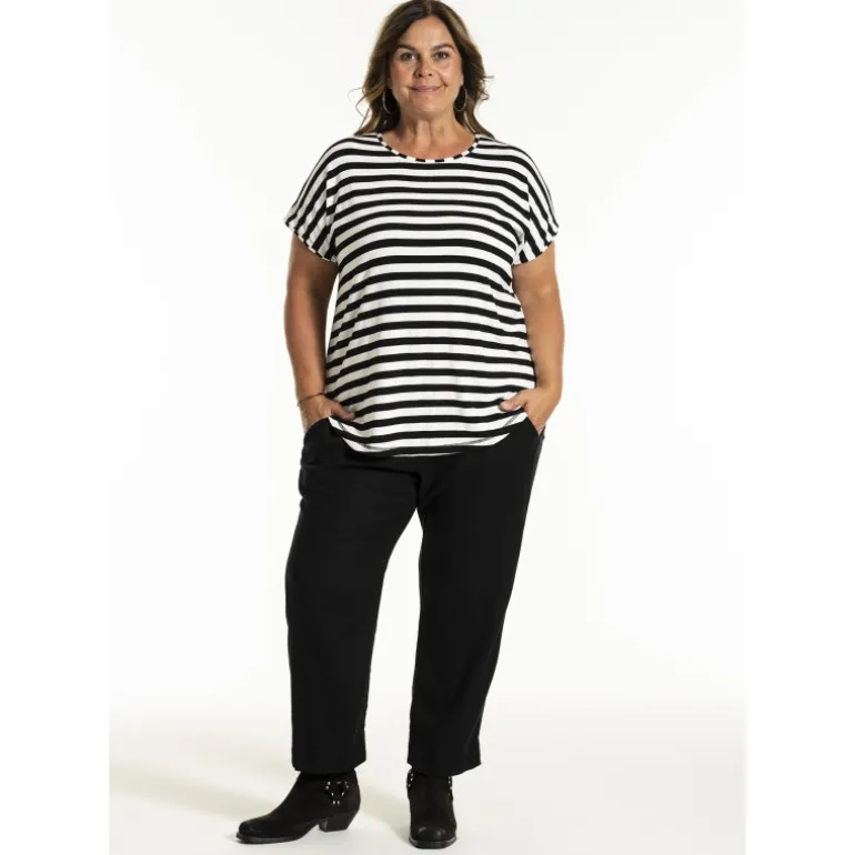 Gozzip GGitte T-shirt - Sort/hvid stribet G252082 Black fra Gozzip