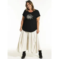 Gozzip GGitte T-shirt v/print - Sort t-shirt G252088 Black fra Gozzip