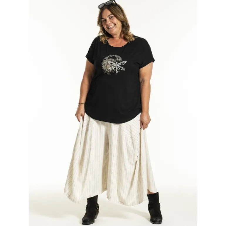 Gozzip GGitte T-shirt v/print - Sort t-shirt G252088 Black fra Gozzip