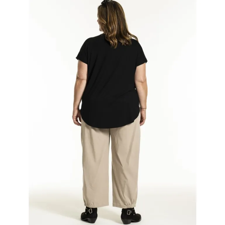 Gozzip GGitte T-shirt v/print - Sort t-shirt G252088 Black fra Gozzip