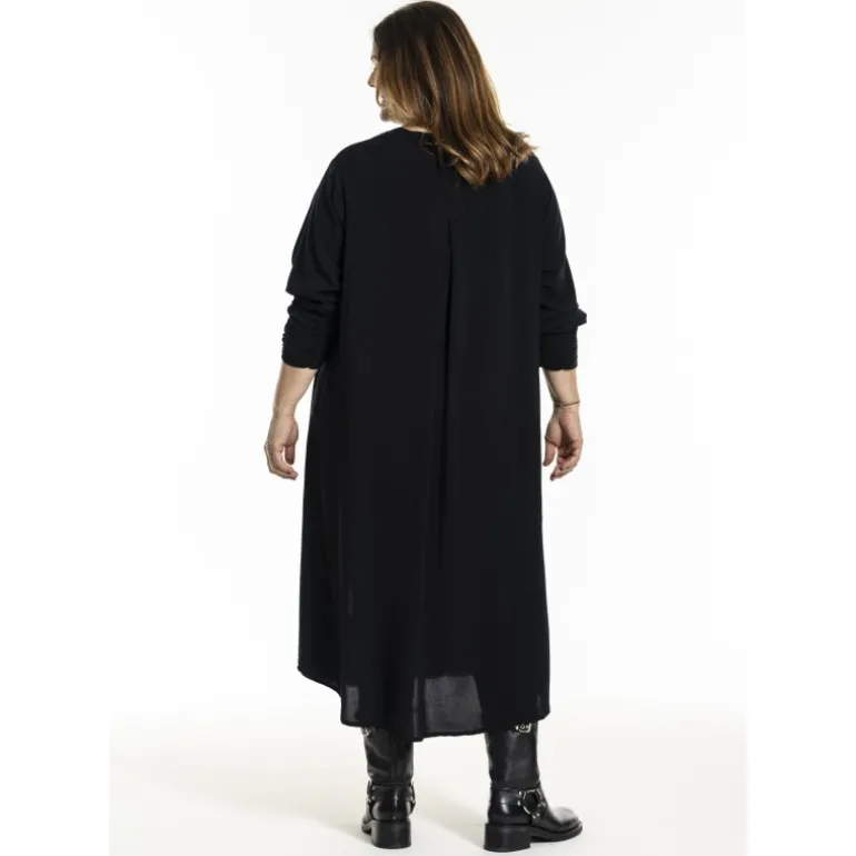 Gozzip GHenny Dress - Sort kjole med pink blomst G246019 Black fra Gozzip