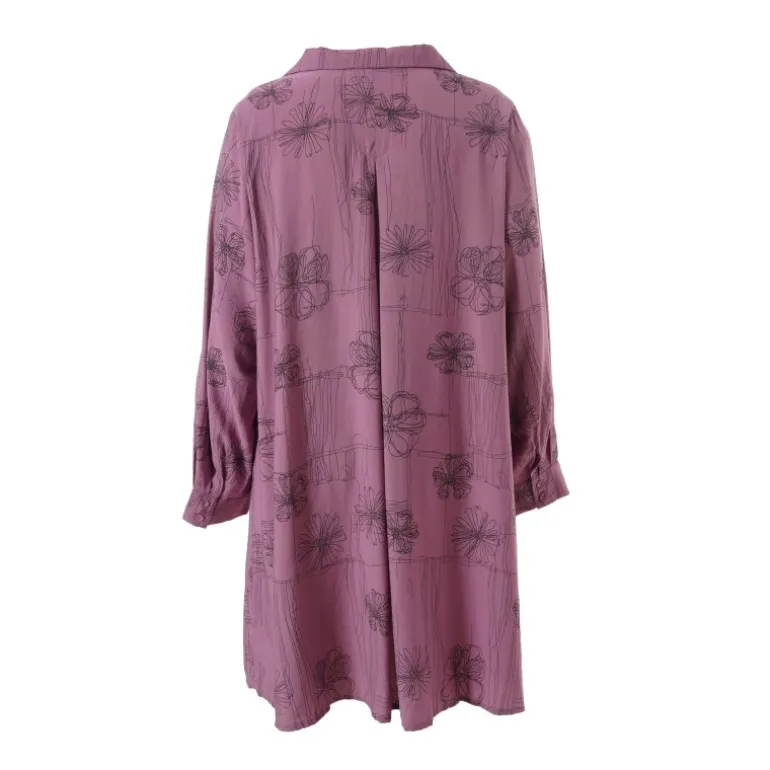 Gozzip GIdalene Tunic - Lilla tunika med streg print G251007 Orchid fra Gozzip