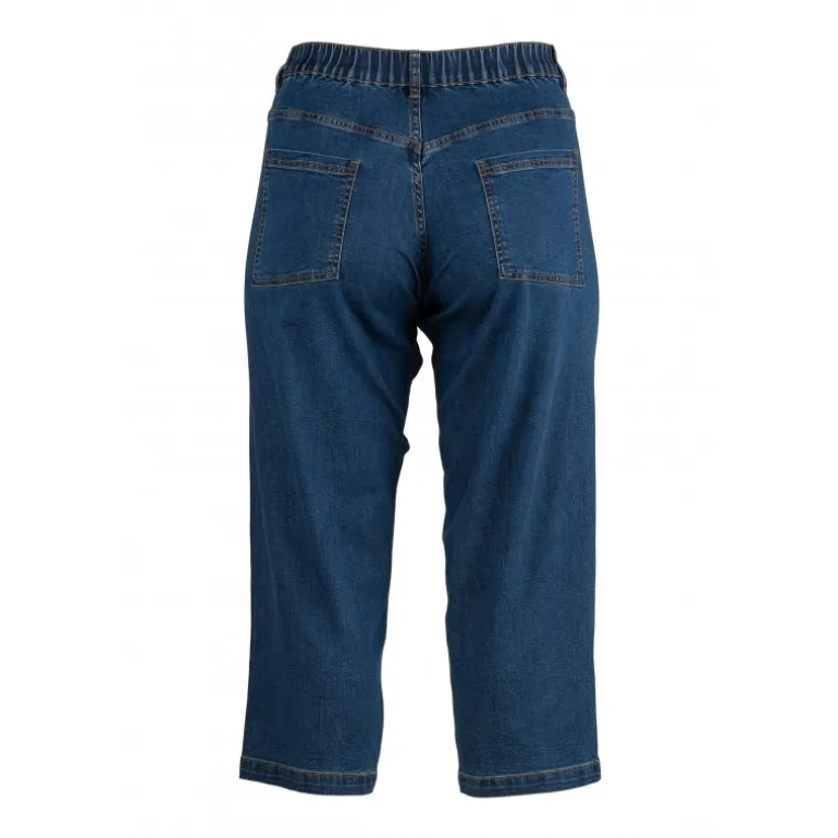 Gozzip GIrene Pants - Blå denim 7/8 del buks G251029 Dark Blue Denim fra Gozzip