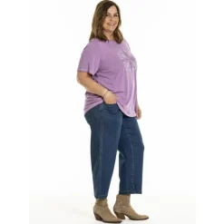 Gozzip GIrene Pants - Blå denim 7/8 del buks G251029 Dark Blue Denim fra Gozzip