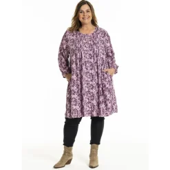 Gozzip GJohanne Shirt Tunic - Lilla printet tunika G251004 Orhid fra Gozzip