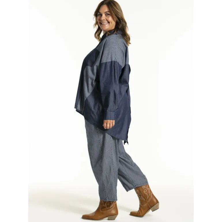 Gozzip GJudit Oversized Shirt - Oversized blå skjorte G252065 Denim Blue fra Gozzip