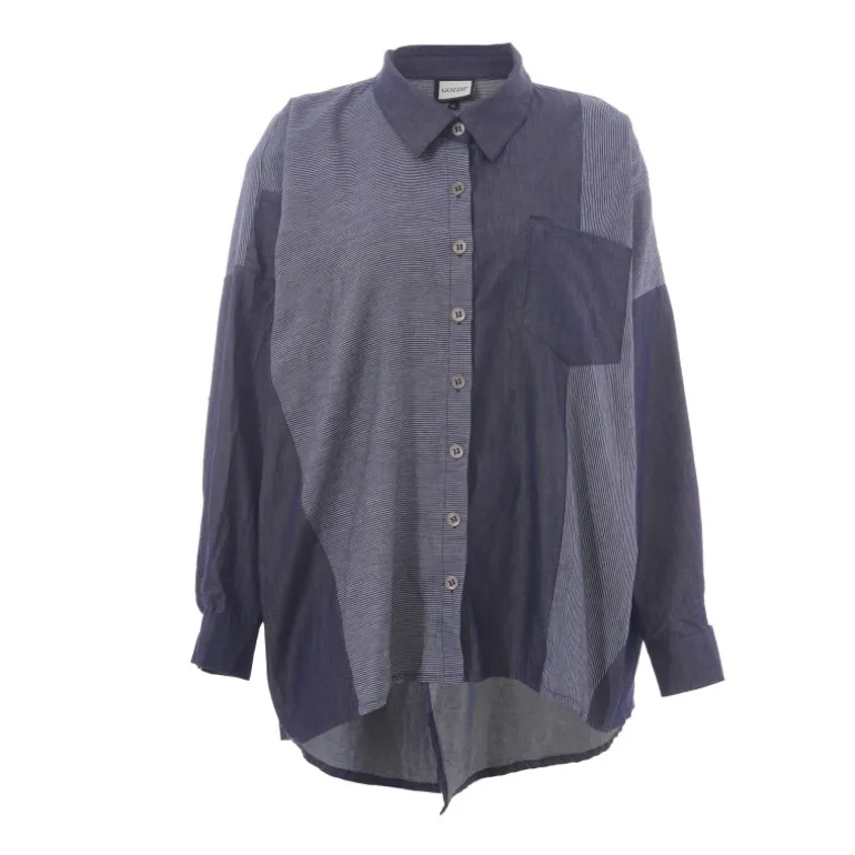 Gozzip GJudit Oversized Shirt - Oversized blå skjorte G252065 Denim Blue fra Gozzip