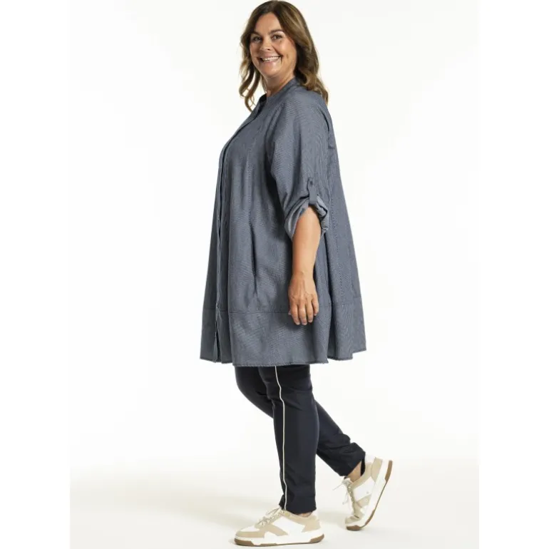 Gozzip GJytta Tunic - Blå/hvid stribet tunika G252067 Denim Blue fra Gozzip