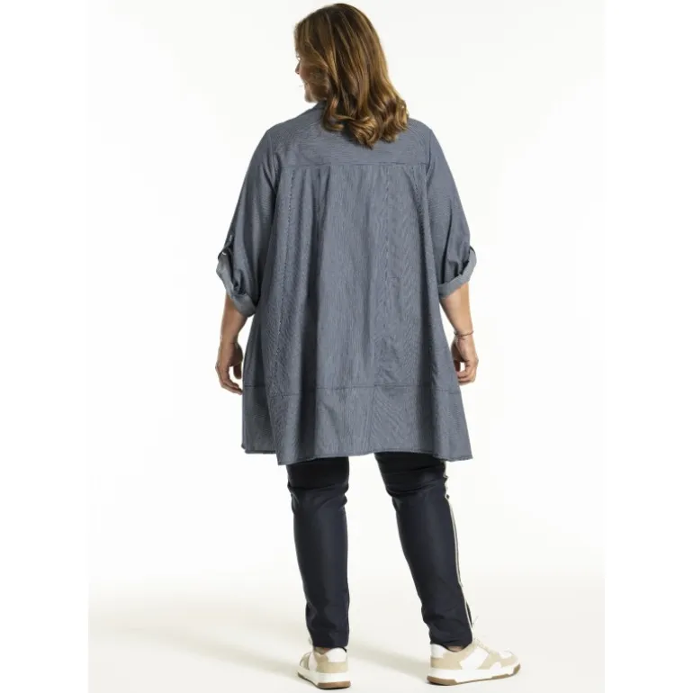 Gozzip GJytta Tunic - Blå/hvid stribet tunika G252067 Denim Blue fra Gozzip