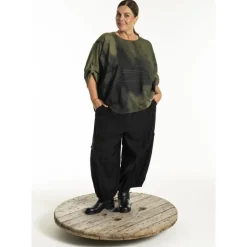 Gozzip GKleo Blouse - Grøn printet bluse G252208 Olive fra Gozzip