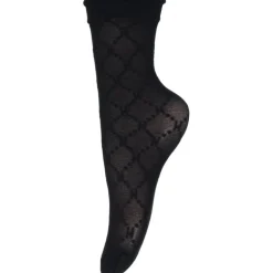 HYPEtheDETAIL socks LOGO Ankel strømpe med Sort logo 21013 Black fra HYPEtheDETAIL