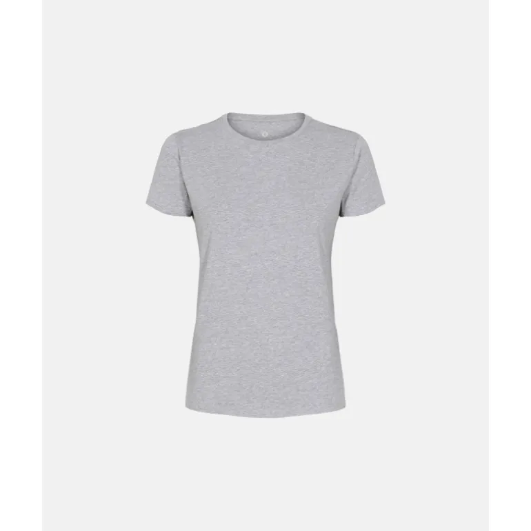 JBS of DK Basic Tee - Lysegrå bambus t-shirt 11230-2 Light grey melange fra JBS of Denmark - Dame