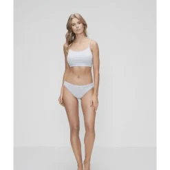 JBS of DK Bra top narrow FSC- Lysegrå bambus top m/smal strop 11230-48 Light grey melange fra JBS of Denmark - Dame