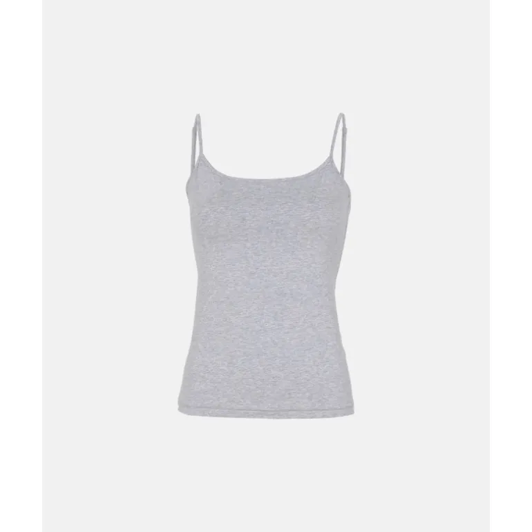 JBS of DK Top narrow straps - Lysegrå bambus top m/smal strop 11230-19 Light grey melange fra JBS of Denmark - Dame
