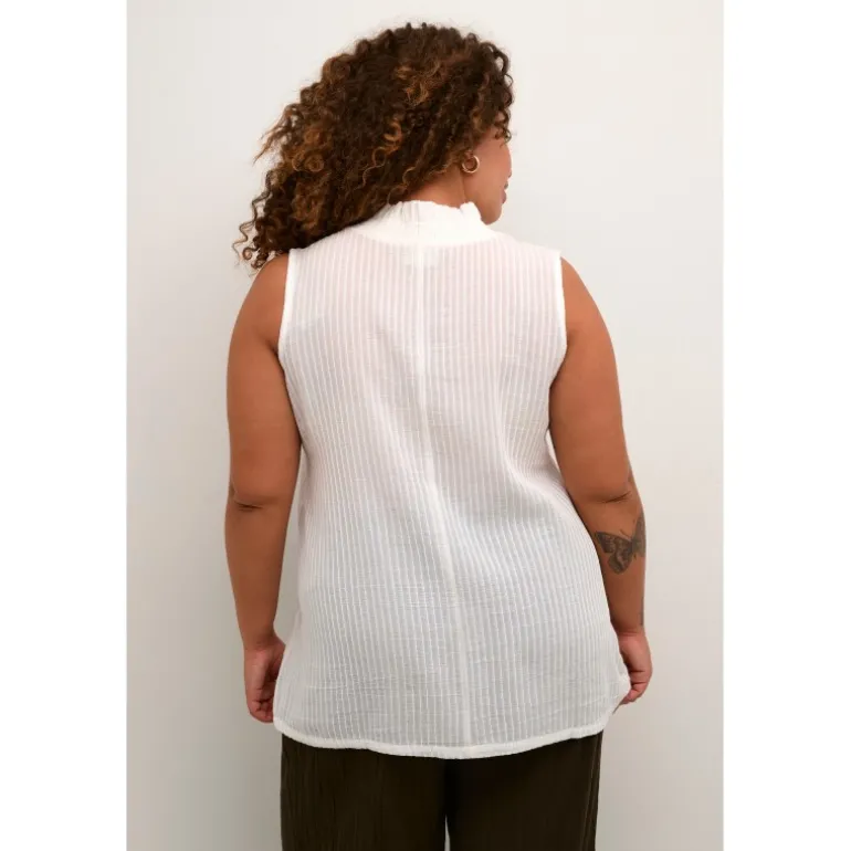 Kaffe Curve KCalana top - Råhvid top med smock 10582299 Chalk fra Kaffe Curve