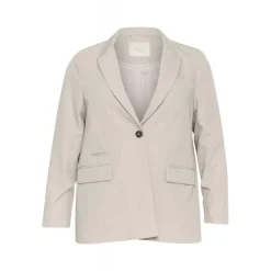 Kaffe Curve KCesta Blazer - Grå blazer jakke 10583082 Feather Gray Melange fra Kaffe Curve