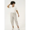 Kaffe Curve KCesta Pants - Grå nålestribet bukser 10583084 Feather Gray Melange fra Kaffe Curve