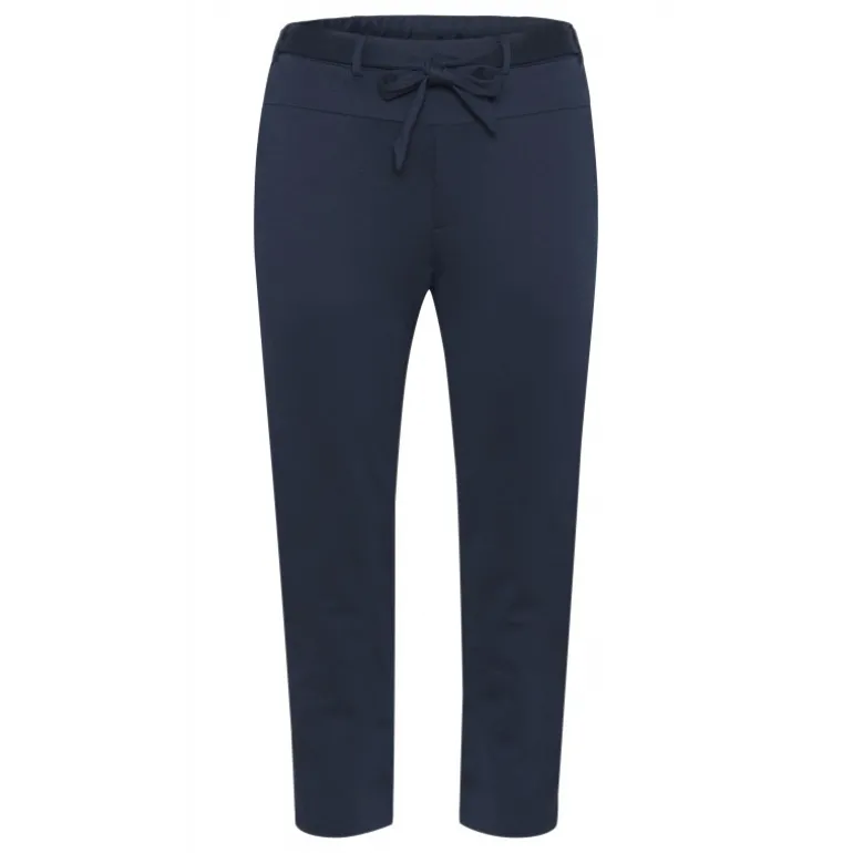 Kaffe Curve KCjenna Belt Pant - Marineblå buks med bælte 10582254 Midnight Marine fra Kaffe Curve