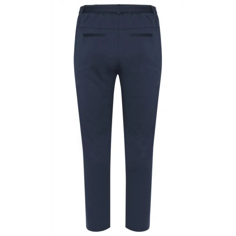 Kaffe Curve KCjenna Belt Pant - Marineblå buks med bælte 10582254 Midnight Marine fra Kaffe Curve